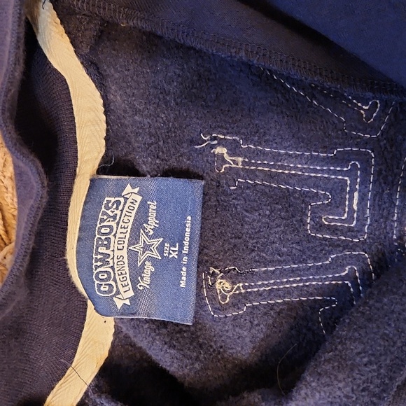 DALLAS COWBOYS Legends Collection by Vintage Apparel men's 1/4 zip sweater - Picture 3 of 6